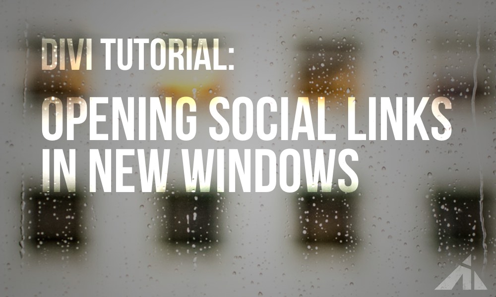 Divi Tip – Making the social links open in a new window